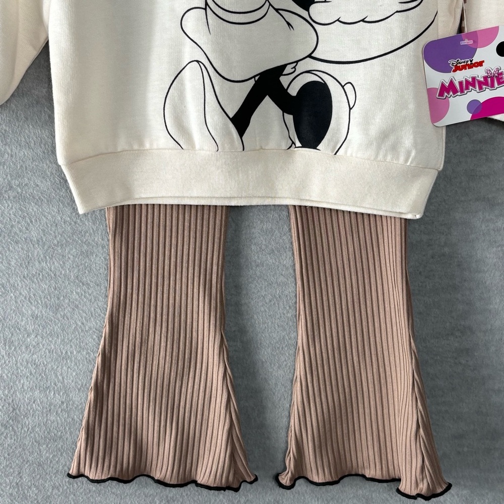 Disney Baby Minnie Mouse Toddler Sweater Ribbed Flared Girls Legging Set SZ 3T - Picture 4 of 9